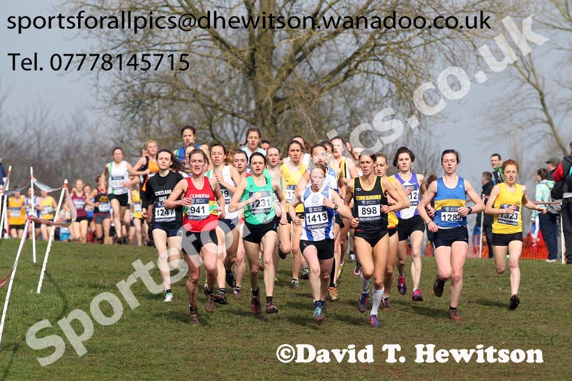 Leaders in the senior womens Inter Counties Cross Country, Cofton Park, Birmingham. Photo: David T. Hewitson/Sports for All Pics